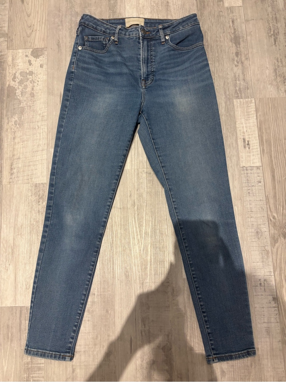Everlane The Curvy High Ride Skinny Jeans in Medium Blue Wash